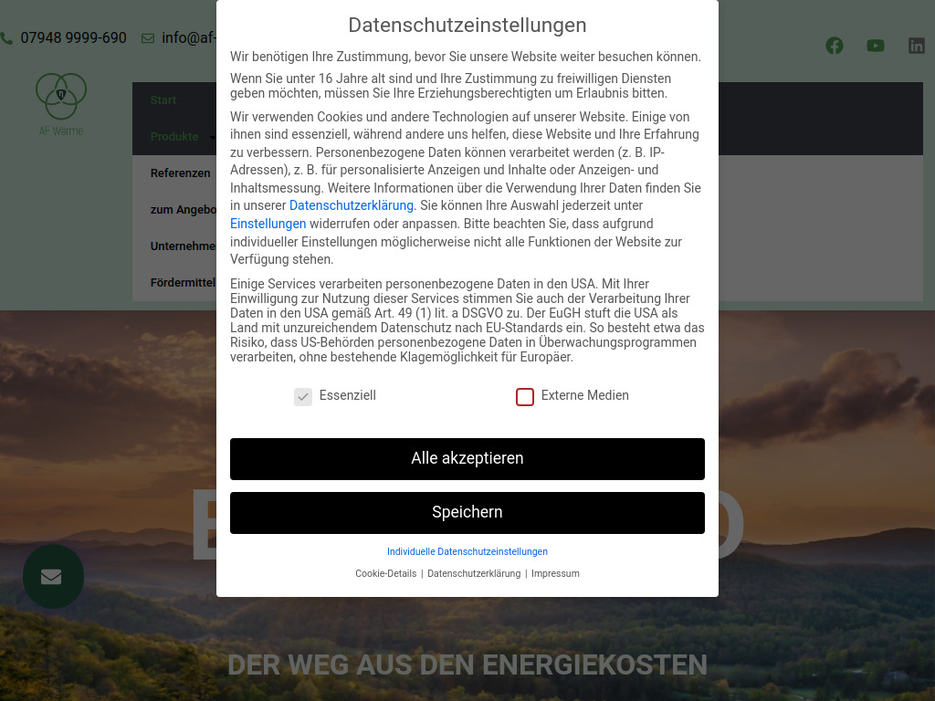 Website von AF Wärme GmbH in Öhringen