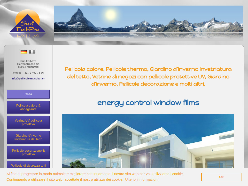 Website von Sun Foil-Pro in Frauenfeld