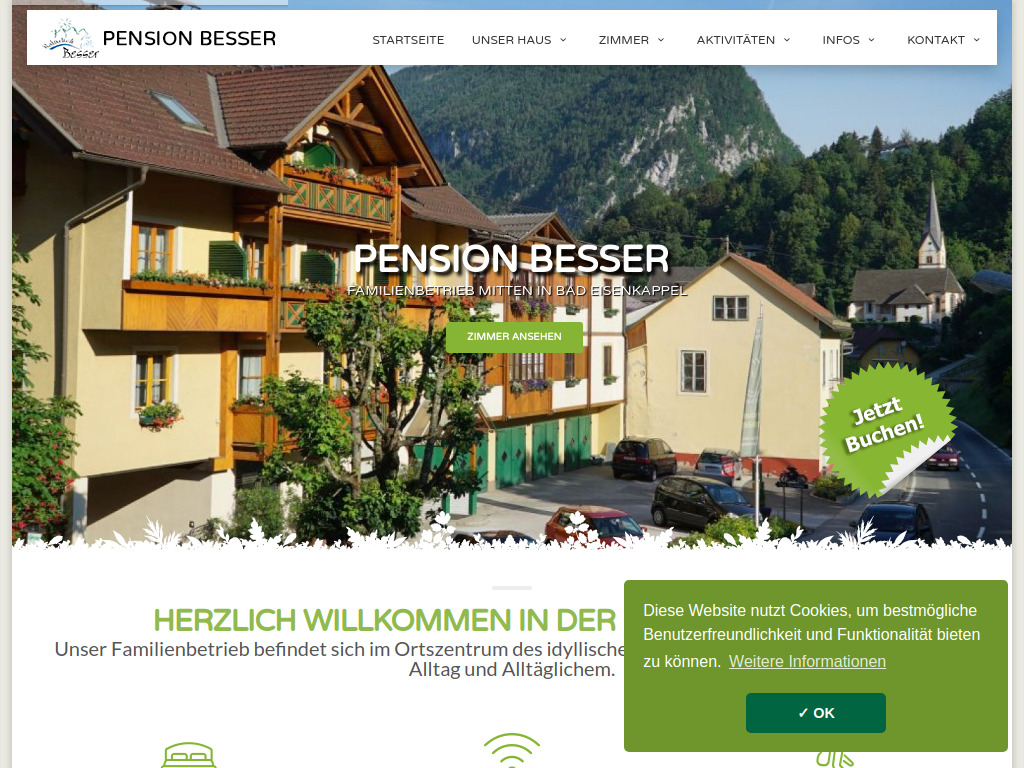 Website von Pension Besser in Bad Eisenkappel