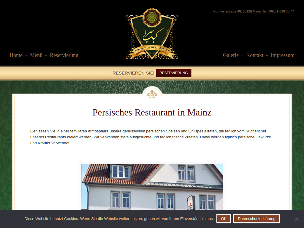 Website von Persisches Restaurant Kababsara in Mainz