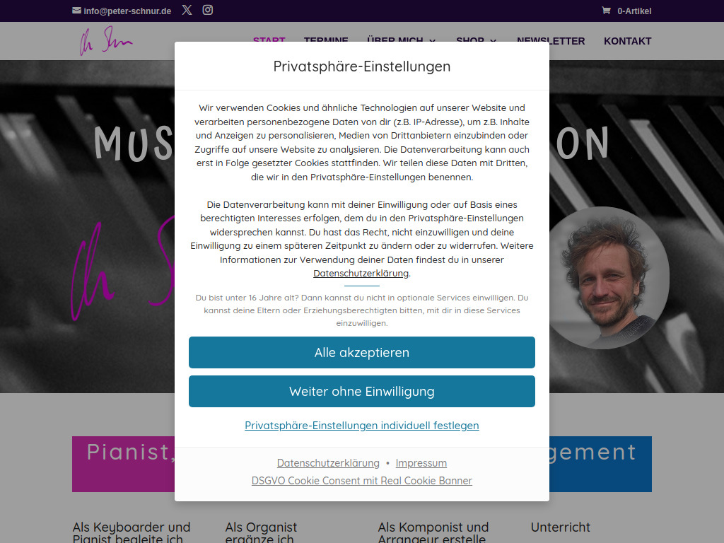 Website von Peter Schnur in Hamm am Rhein