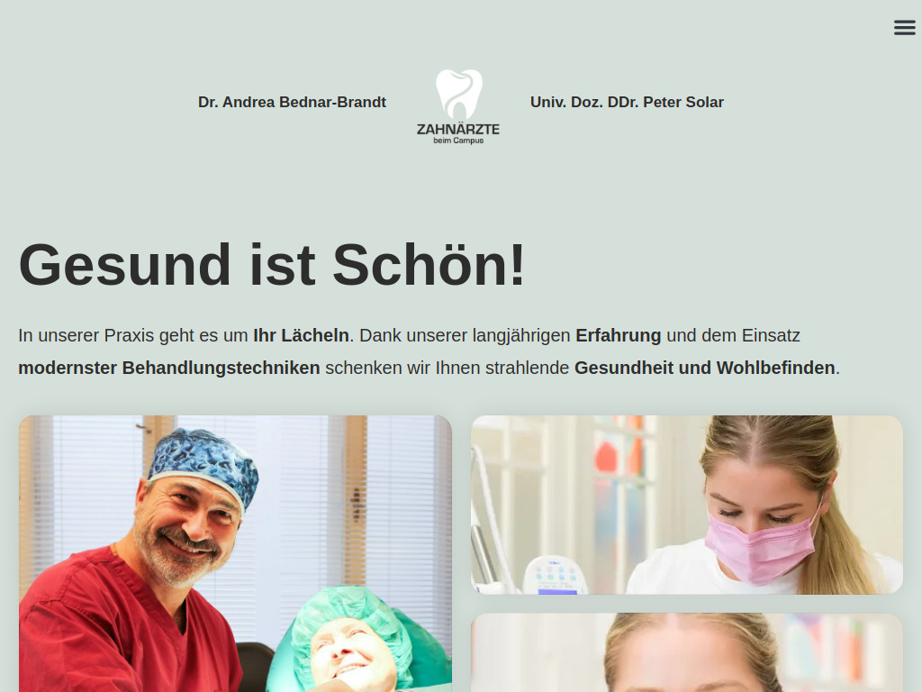 Website von Dr. Peter Solar & Dr. Andrea Bednar-Brandt in Wien