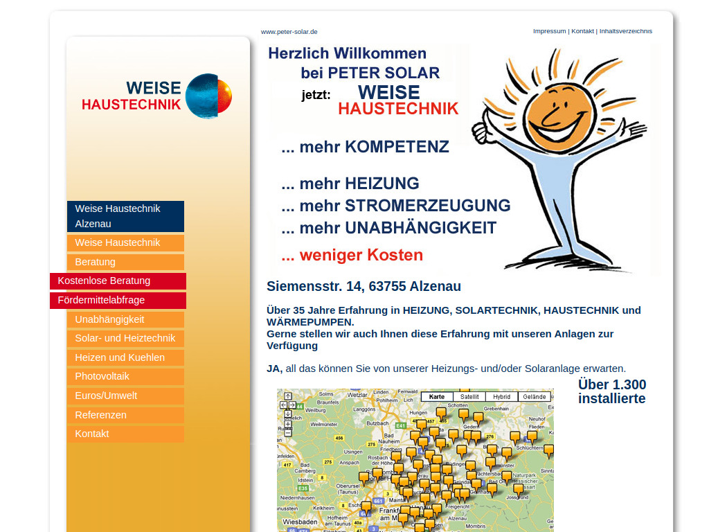 Website von Weise Haustechnik GmbH in Alzenau