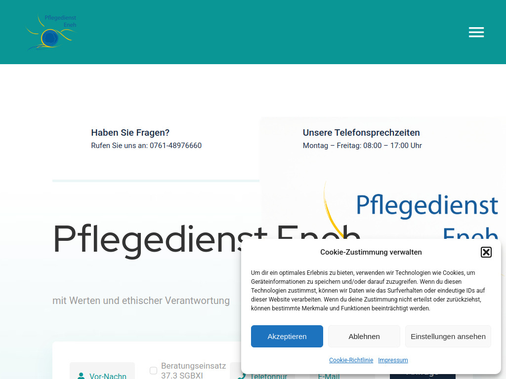 Website von Pflegedienst Eneh Inh. Nery Eneh in Freiburg