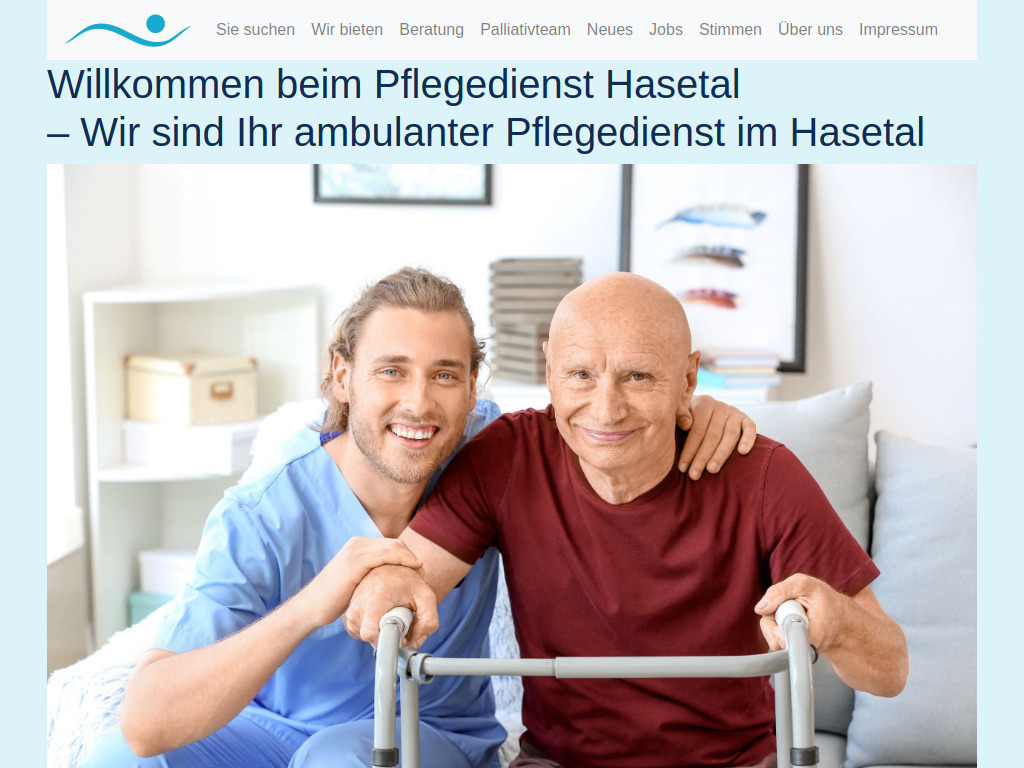 Website von Pflegedienst Hasetal in Löningen