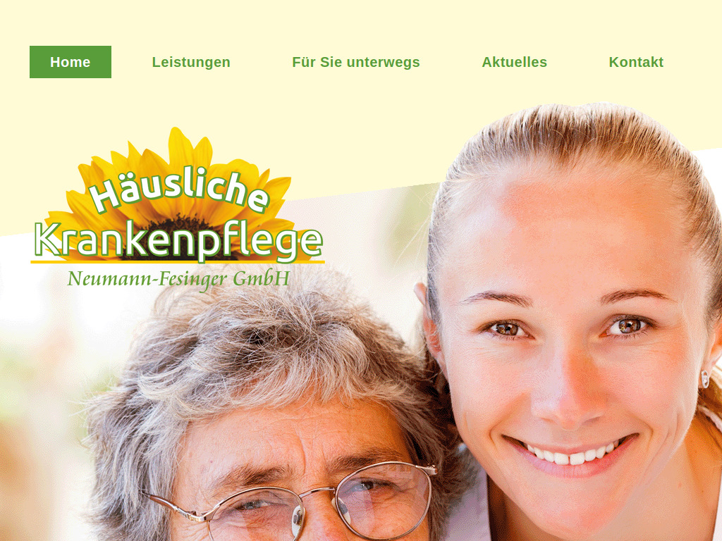 Website von Häusliche Krankenpflege Neumann-Fesinger GmbH in Schönewalde