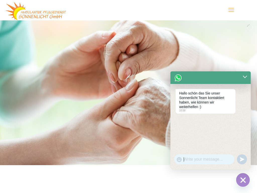 Website von Ambulanter Pflegedienst Sonnenlicht GmbH in Kaiserslautern