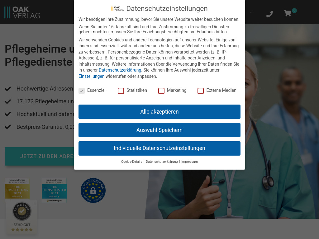 Website von OAK - Online Adressen in Buxheim