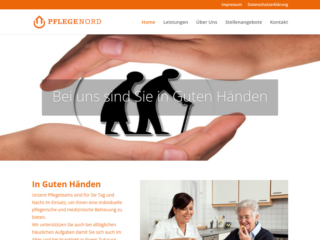 Website von PFLEGENORD GmbH in Hamburg