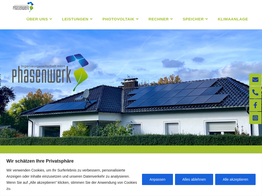 Website von Phasenwerk Ingenieurgesellschaft mbH in Neustadt an der Aisch