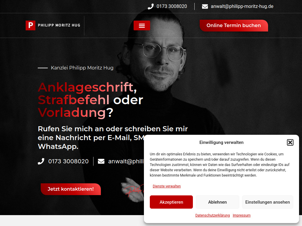Website von PMH Rechtsanwälte GbR in Heidelberg