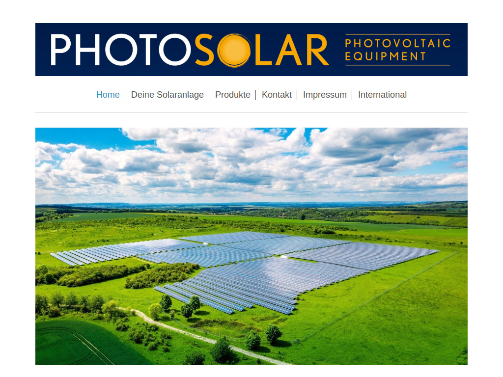 Website von photosolar photovoltaic equipment in Nürnberg
