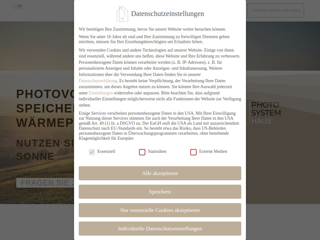 Website von Photosystem Haus in Neuhaus a. d. Pegnitz