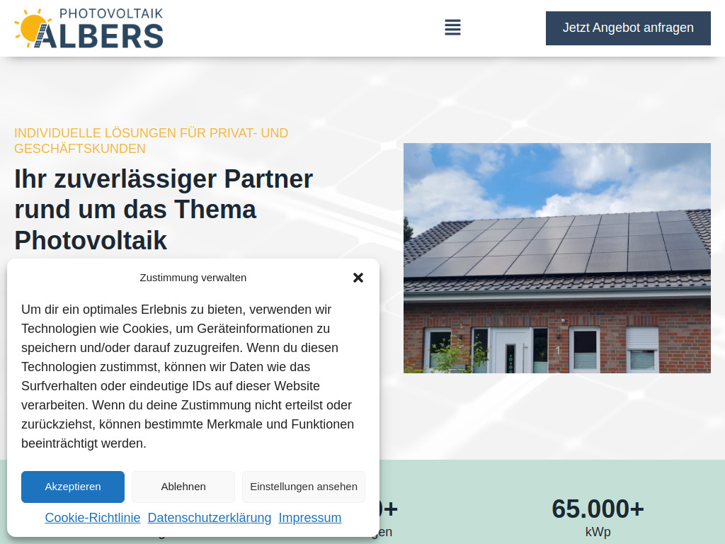 Website von Photovoltaik Albers GmbH & Co. KG in Emlichheim