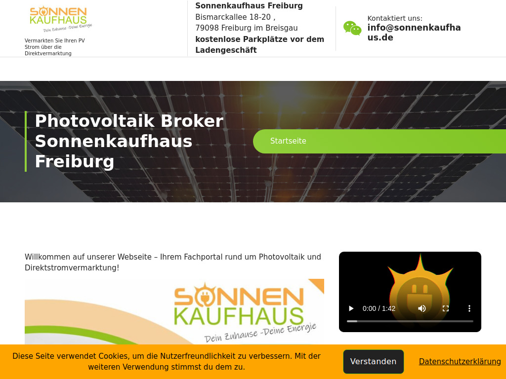 Website von Sonnenkaufhaus GmbH in Freiburg im Breisgau