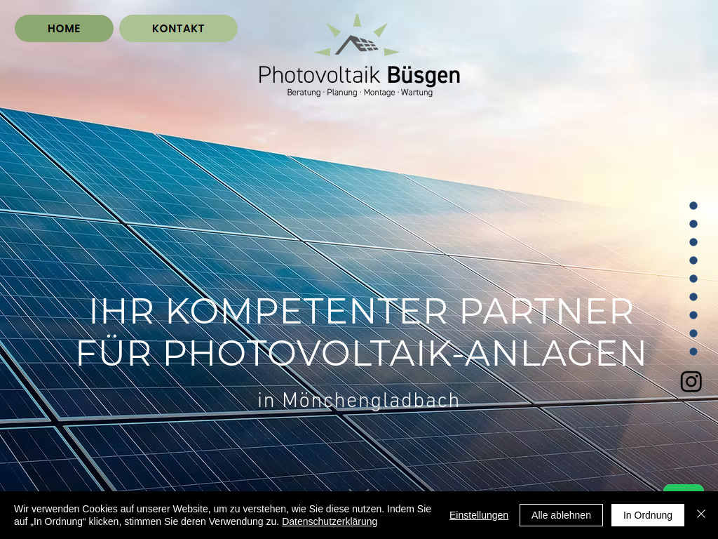 Website von Photovoltaik Büsgen GmbH in Mönchengladbach
