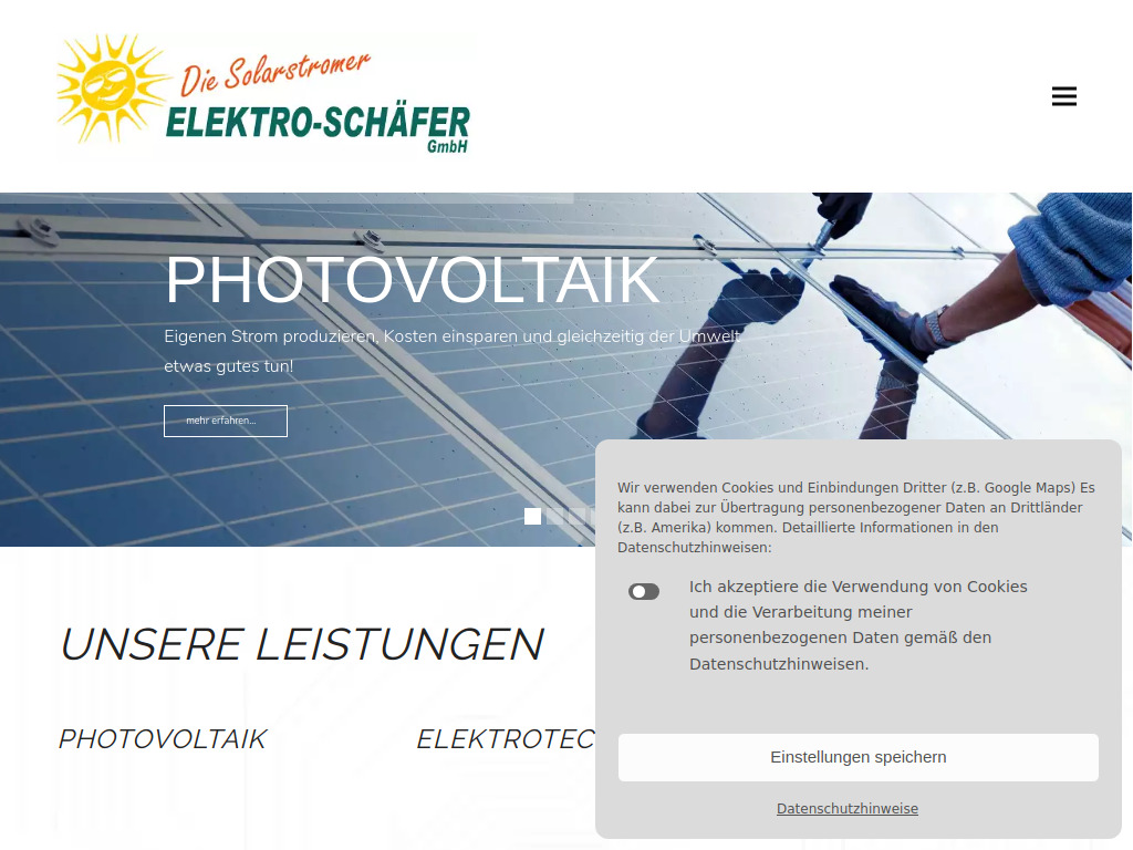 Website von Elektro-Schäfer GmbH in Uffenheim