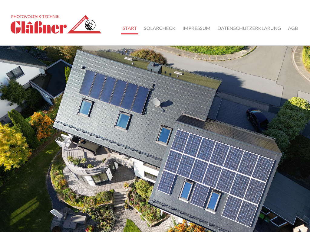 Website von Photovoltaik Gläßner GmbH in Bad Salzuflen