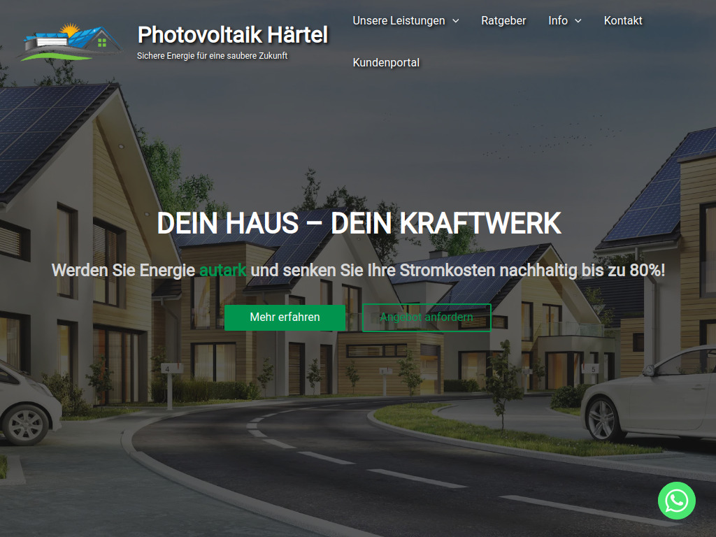 Website von Photovoltaik Härtel GmbH in Magstadt