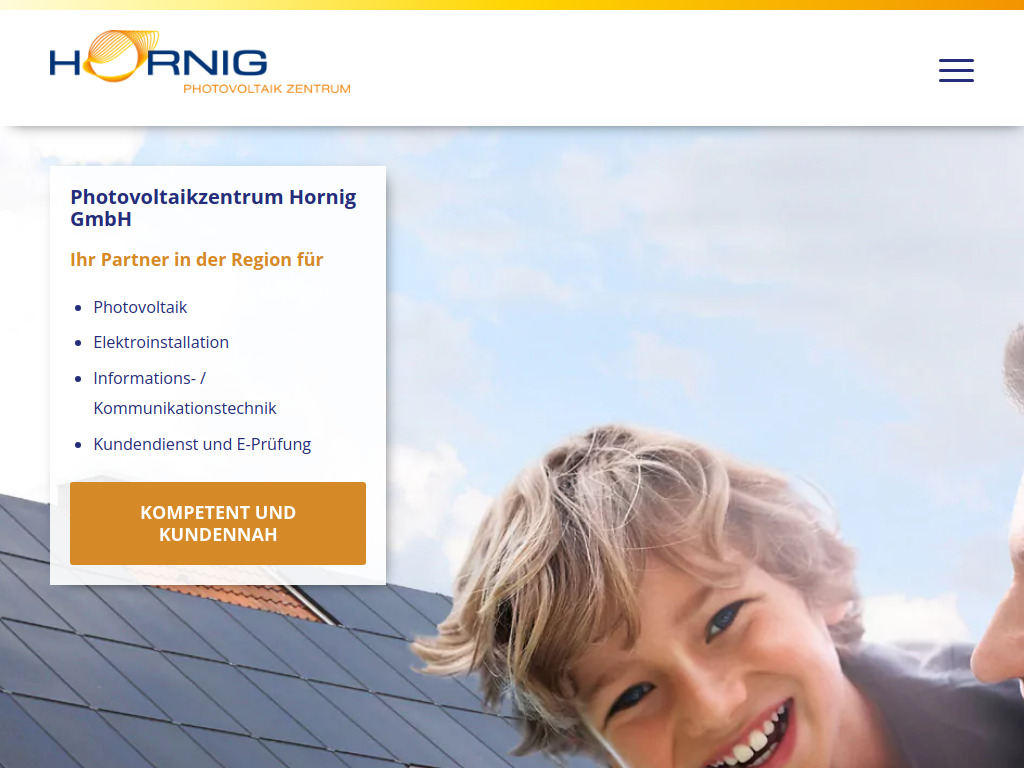 Website von Photovoltaikzentrum Hornig GmbH in Flachslanden
