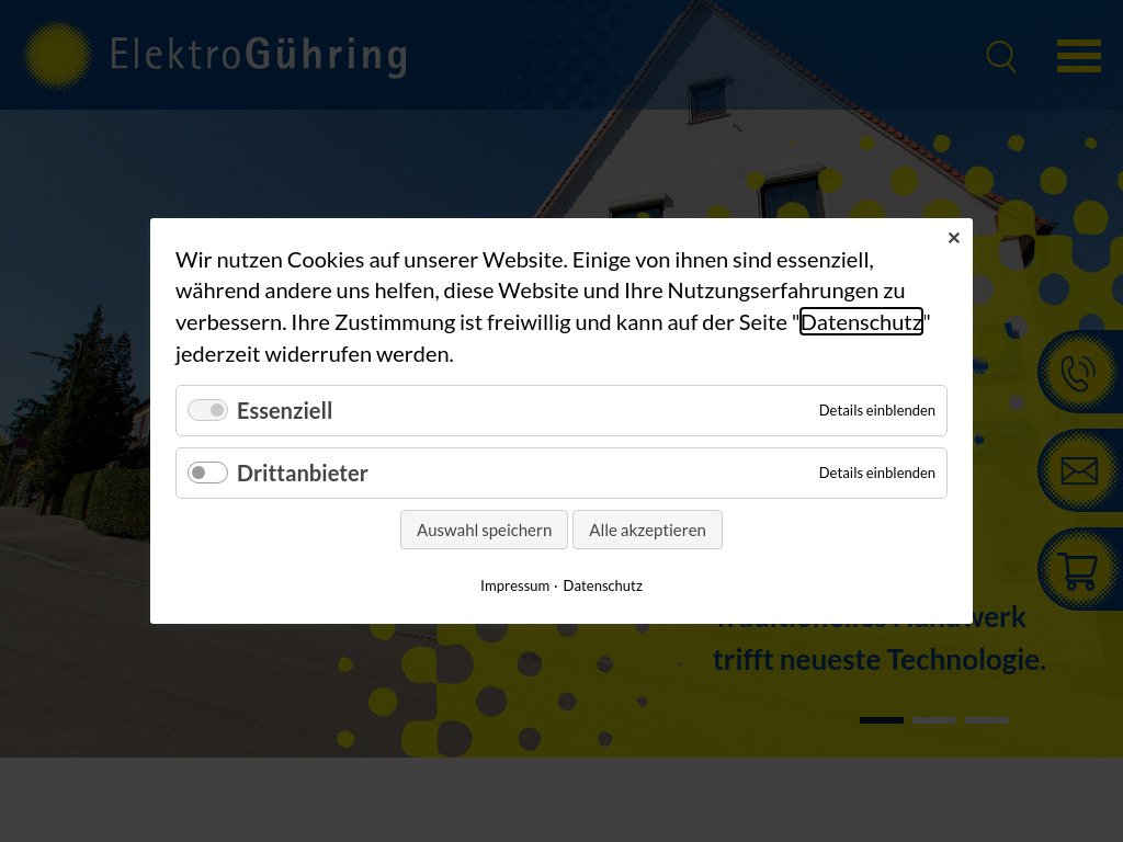 Website von Elektro Gühring in Stuttgart