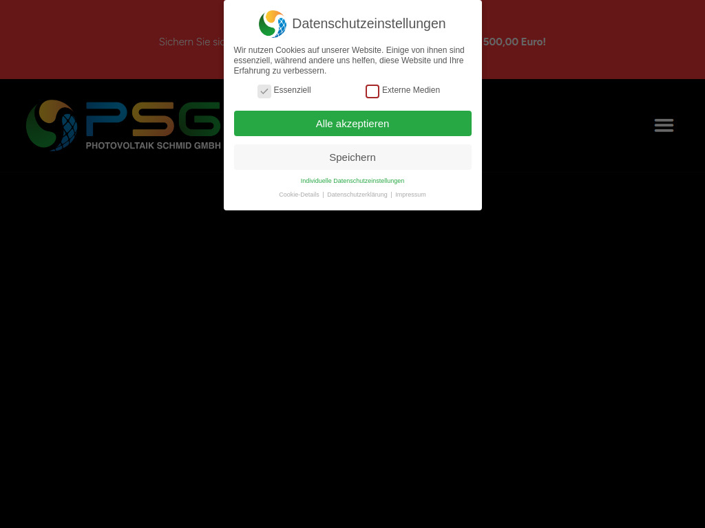 Website von PSG Photovoltaik Schmid GmbH in Aschheim