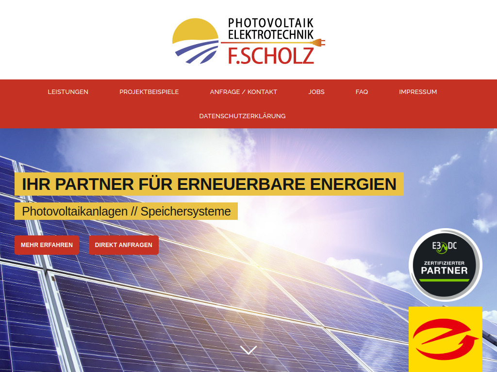 Website von Photovoltaik Scholz GmbH & Co. KG in Rieden am Forggensee