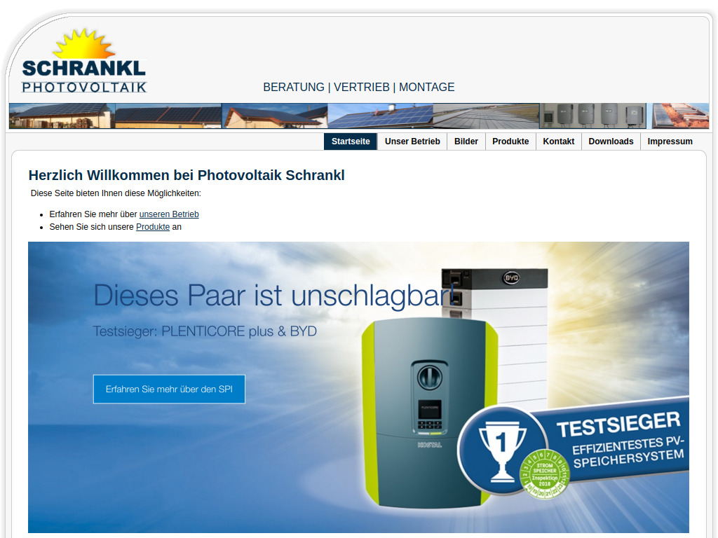 Website von Photovoltaik Schrankl in Oberneukirchen