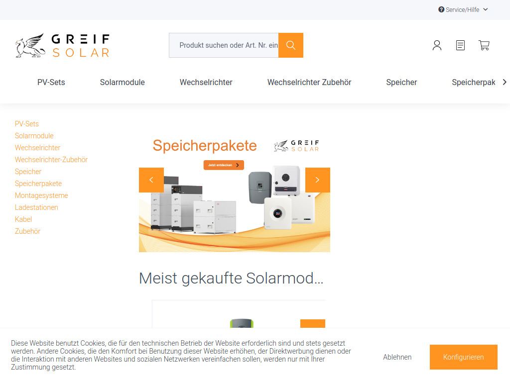 Website von Greif Solar GmbH in Sankt Ingbert