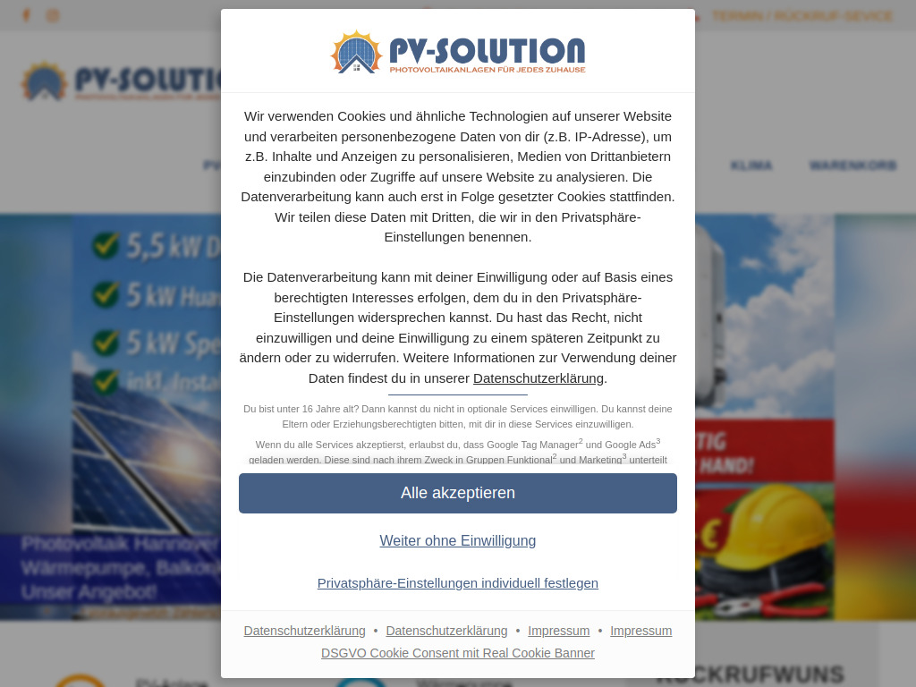 Website von PV-Solution in Seelze