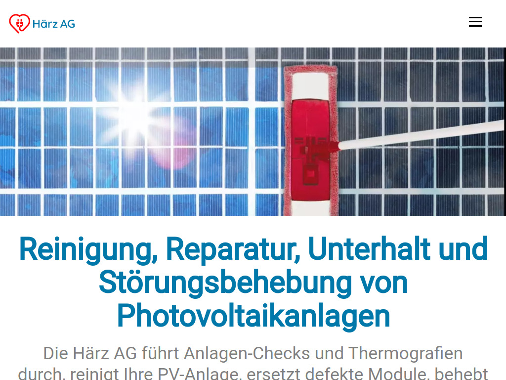 Website von Härz AG in Gommiswald