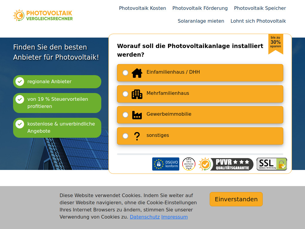 Website von Vergleichsrechner24 GmbH in Herzogenaurach