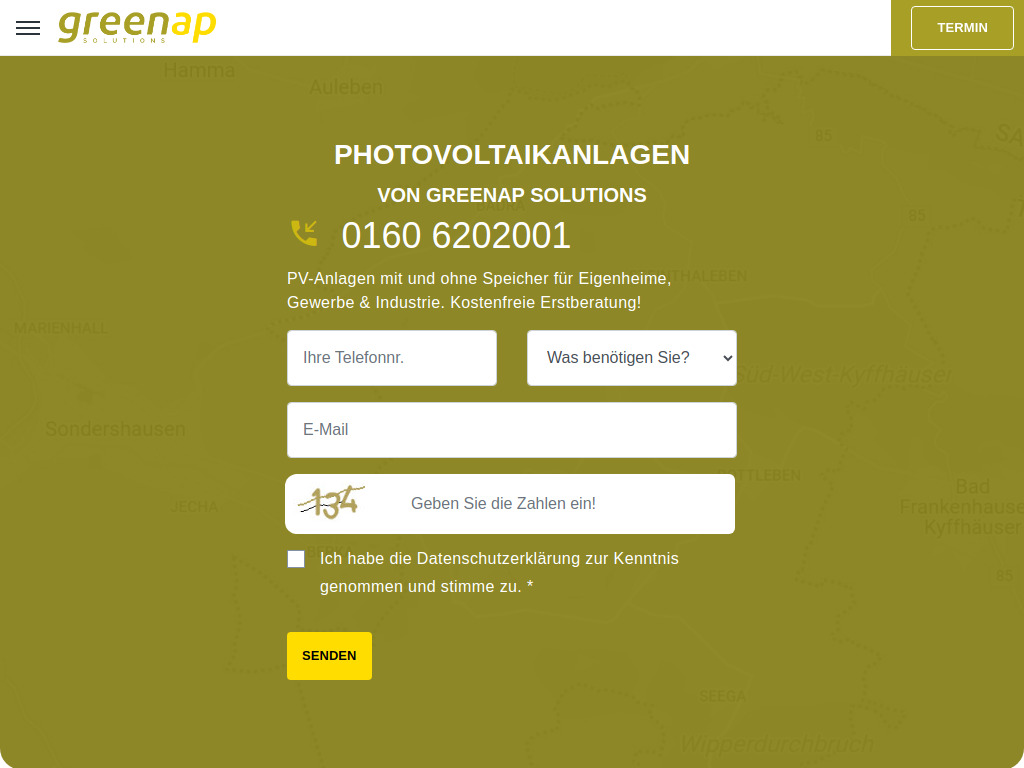 Website von greenap SOLUTIONS in Kyffhäuserland