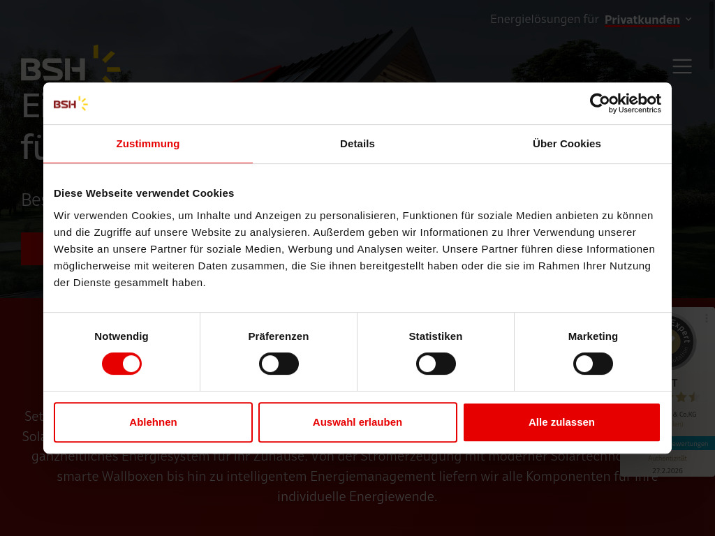 Website von BSH GmbH & Co. KG in Bad Königshofen