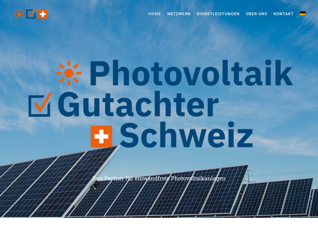 Website von Schweizerisches Photovoltaikgutachter-Netzwerk GmbH in Bubendorf
