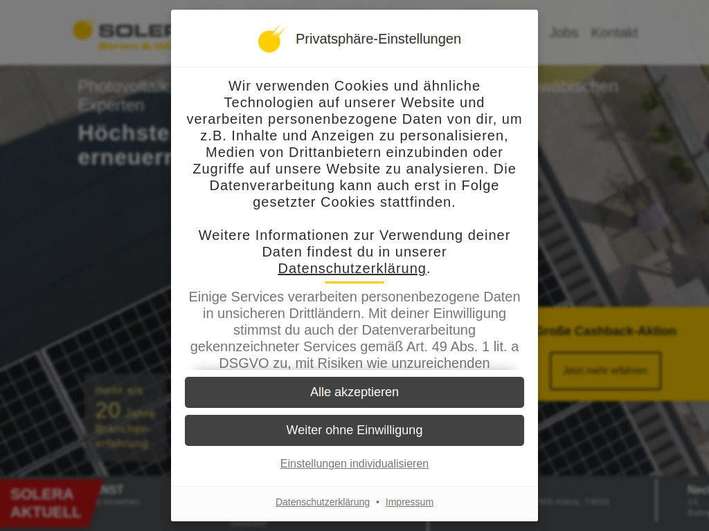 Website von Photovoltaik und erneuerbare Heizlösungen vom Spezialisten