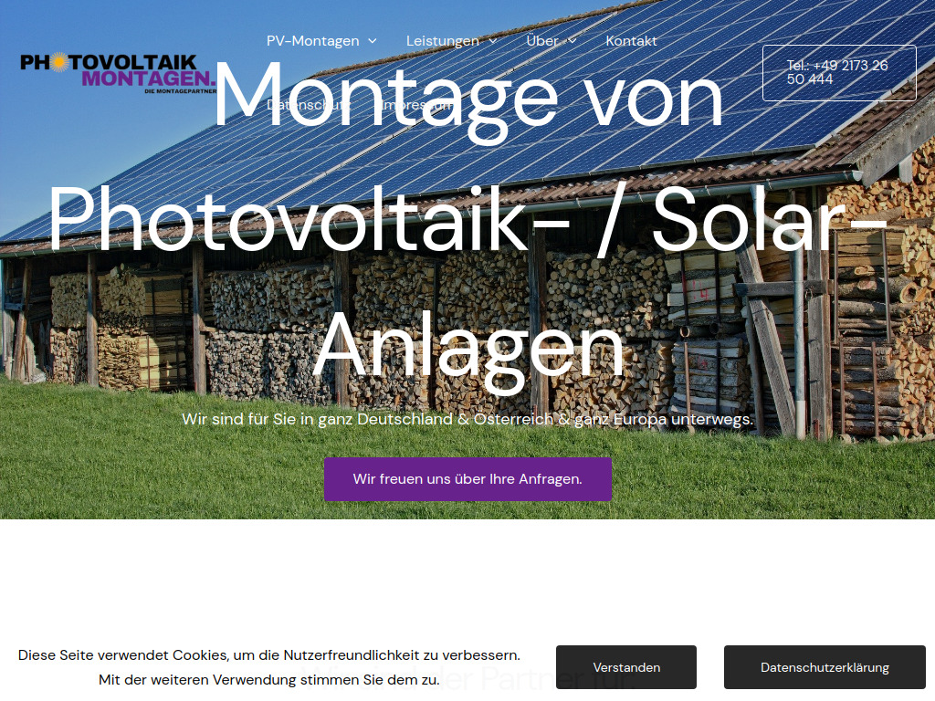 Website von SOLARMONTAGEN in Monheim am Rhein
