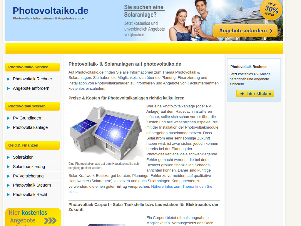 Website von Photovoltaiko.de in Brandenburg