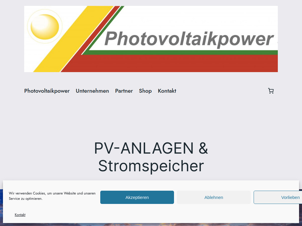 Website von Photovoltaikpower in Weer