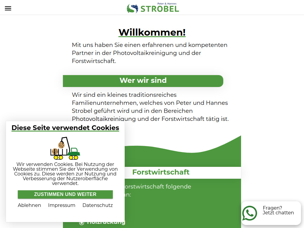Website von Peter und Hannes Strobel GbR in Eichstegen
