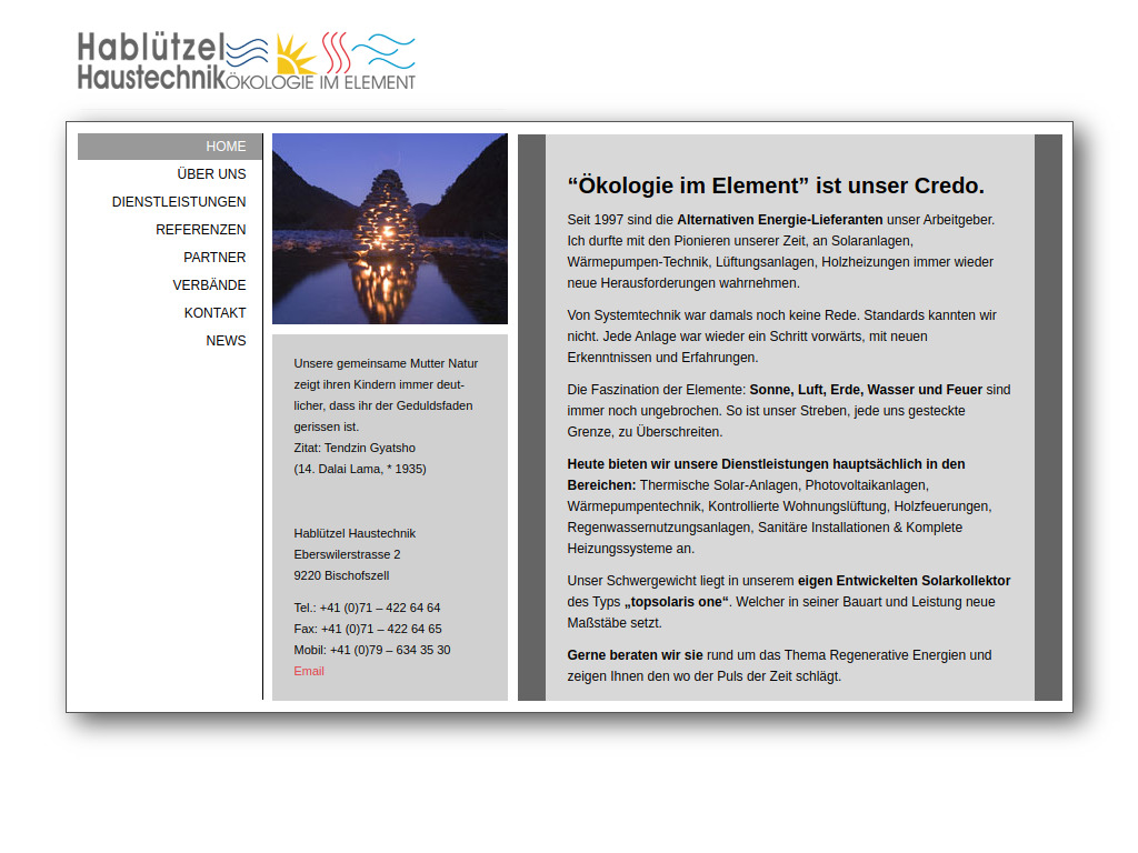 Website von Hablützel Haustechnik in Bischofszell