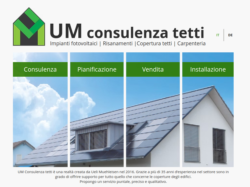 Website von UM Consulenza tetti Sagl in Ronco sopra Ascona