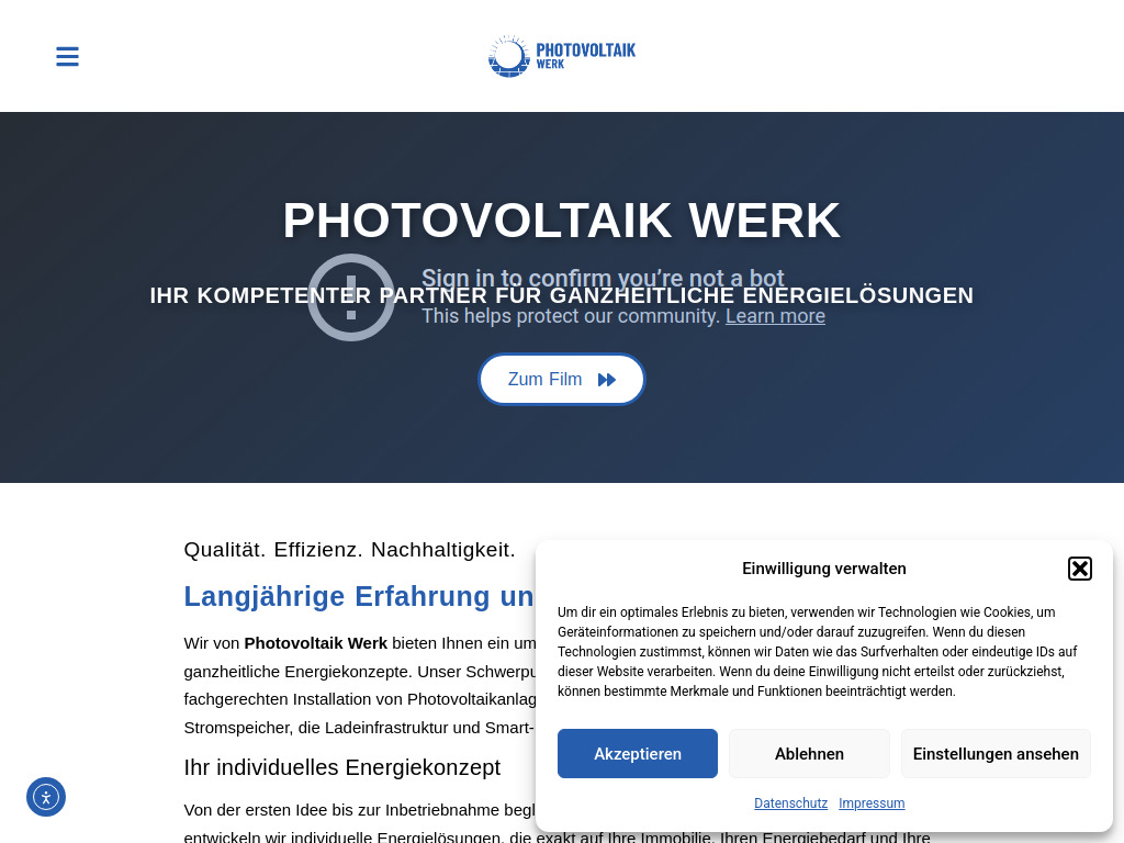 Website von Photovoltaik Werk Berghoff & Hartkämper GbR in Rietberg