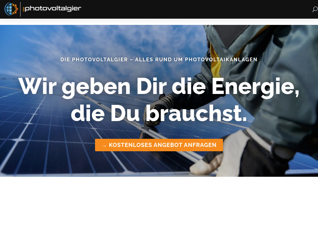 Website von die photovoltalgier GmbH in Neumünster