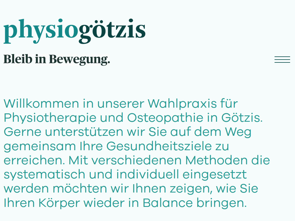 Website von Physio Götzis in Götzis