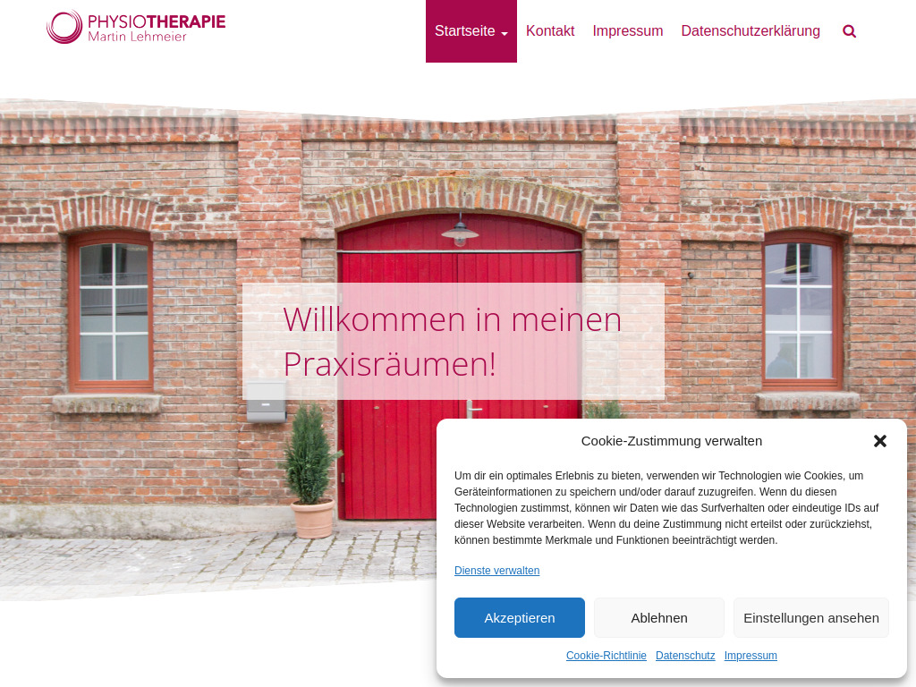 Website von Physiotherapie Martin Lehmeier in Lauingen a.d.Donau