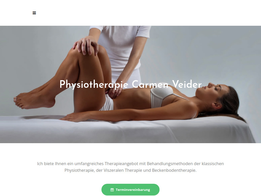 Website von Physiotherapie Carmen Veider in Innsbruck