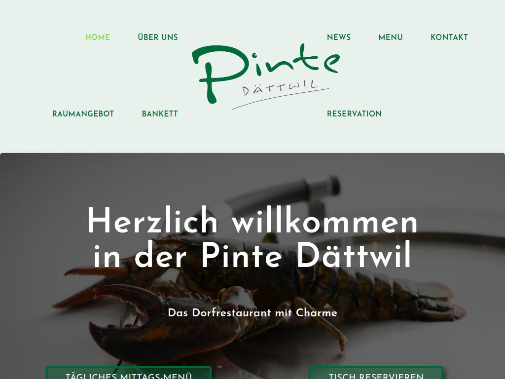 Website von Pinte Dättwil AG in Baden - Dättwil