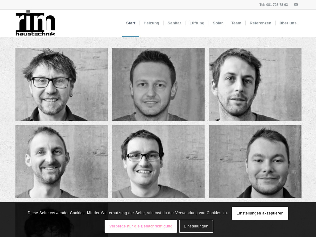 Website von rim Haustechnik GmbH in Wangs