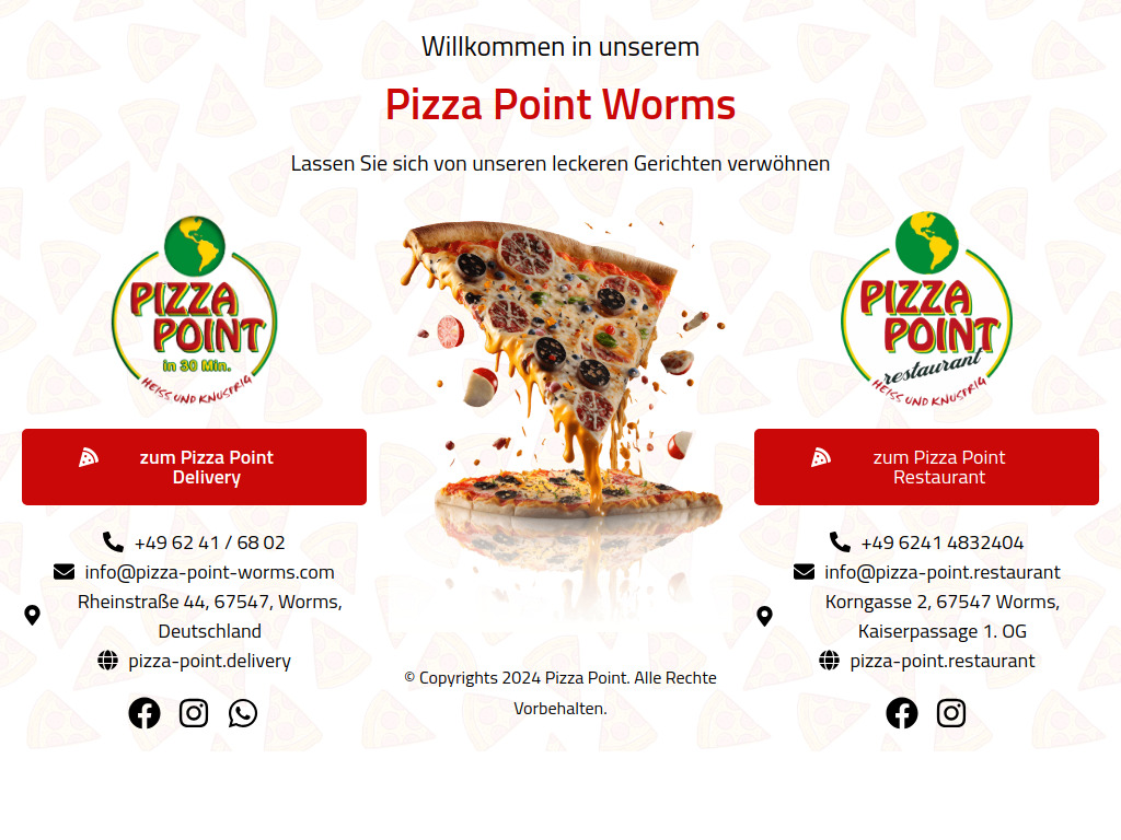 Website von Pizza Point Worms in Worms